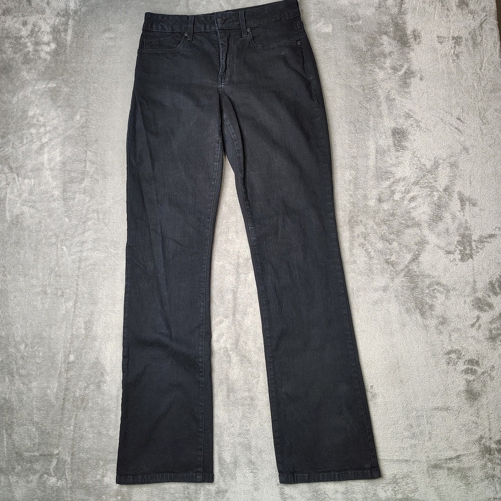 NYDJ Jeans Womens 2 Black Mini Boot Cut Low Rise Stretch Dark Wash Denim - Picture 1 of 16